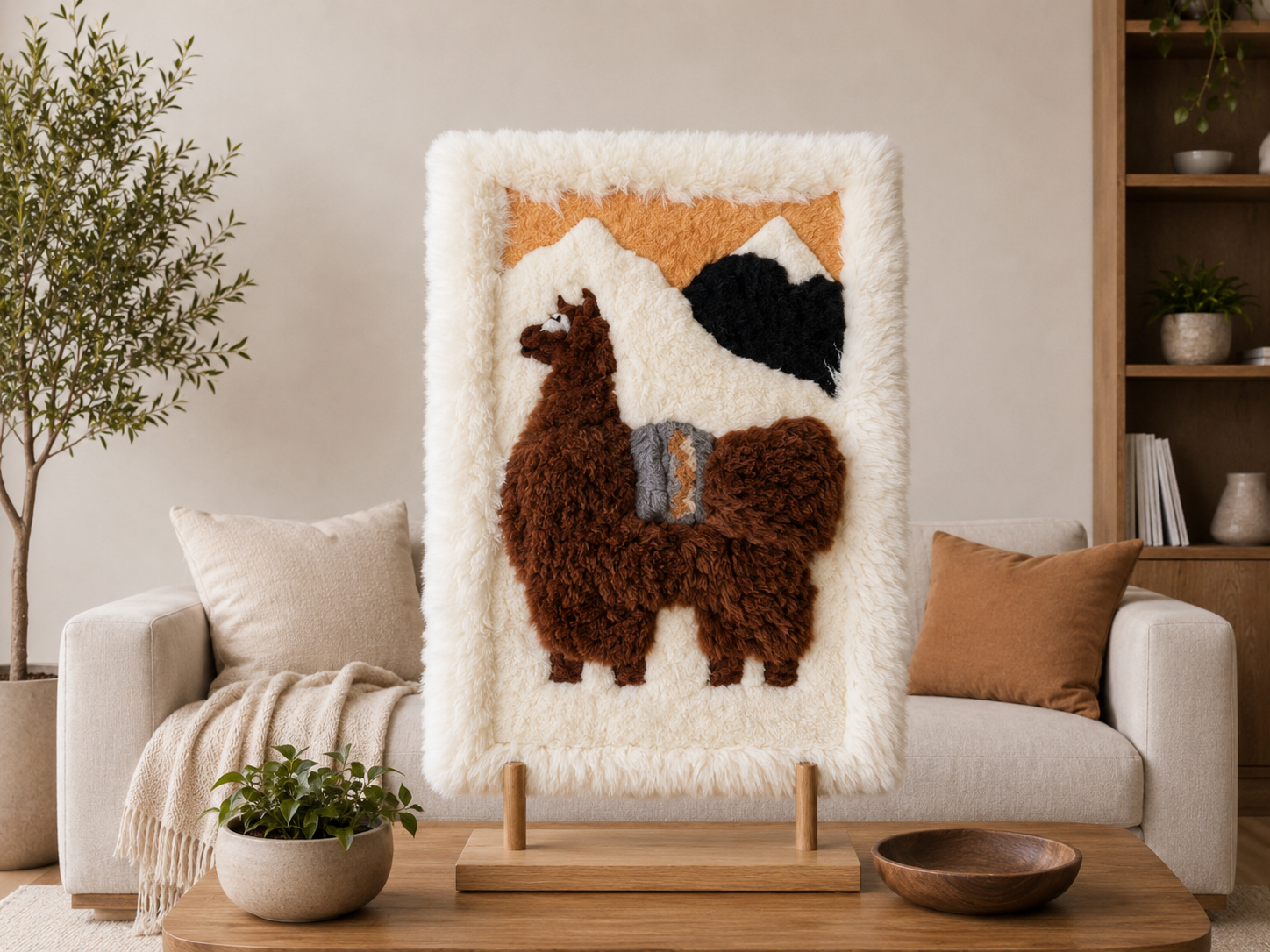 Alpaca Circle Fur Wall Decor – Andean Alpaca Edition - Style A9 - Copy