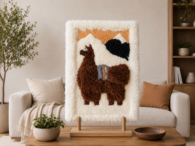 Alpaca Circle Fur Wall Decor – Andean Alpaca Edition - Style A9 - Copy