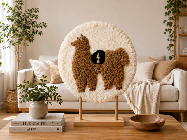 Alpaca Circle Fur Wall Decor – Andean Alpaca Edition - Style A8 - Copy