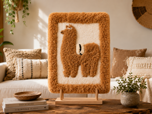 Alpaca Rectangle Fur Wall Decor – Andean Alpaca Edition - Style B4 - Copy