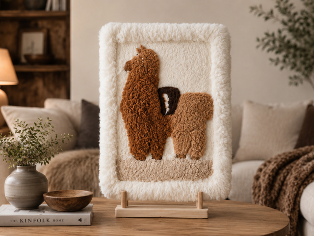 Alpaca Rectangle Fur Wall Decor – Andean Alpaca Edition - Style B2 - Copy