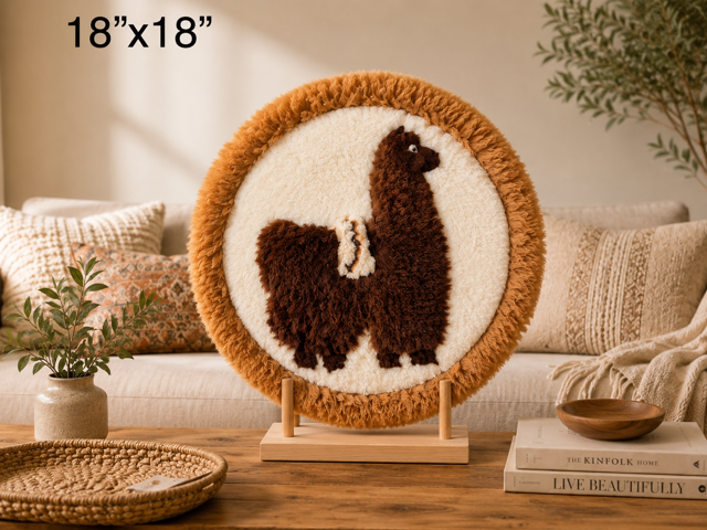 Alpaca Circle Fur Wall Decor – Andean Alpaca Edition - Style A6 - Copy