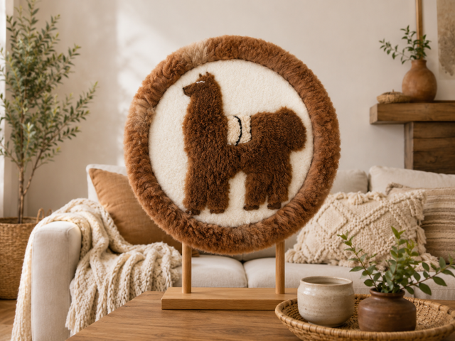 Alpaca Circle Fur Wall Decor – Andean Alpaca Edition - Style A7 - Copy