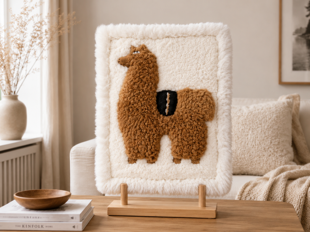 Alpaca Rectangle Fur Wall Decor – Andean Alpaca Edition - Style B7 - Copy