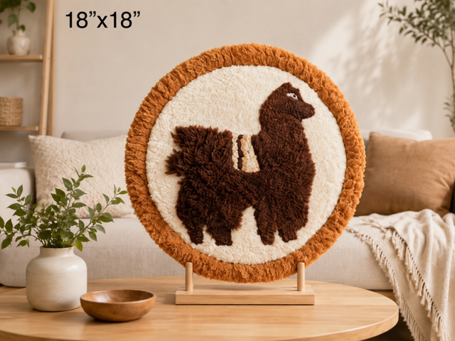 Alpaca Circle Fur Wall Decor – Andean Alpaca Edition - Style A5 - Copy