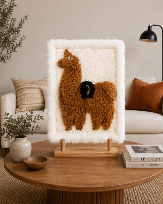 Alpaca Rectangle Fur Wall Decor – Andean Alpaca Edition - Style B6 - Copy