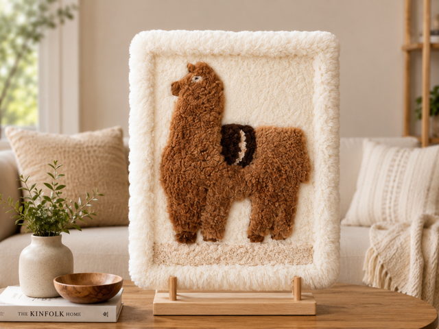 Alpaca Rectangle Fur Wall Decor – Andean Alpaca Edition - Style B1 - Copy