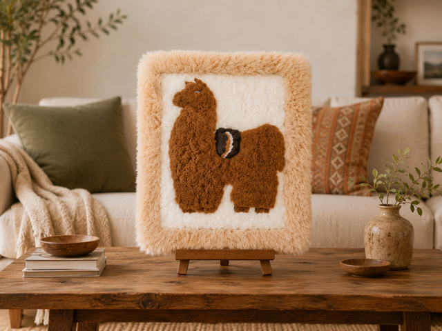 Alpaca Rectangle Fur Wall Decor – Andean Alpaca Edition - Style B5 - Copy