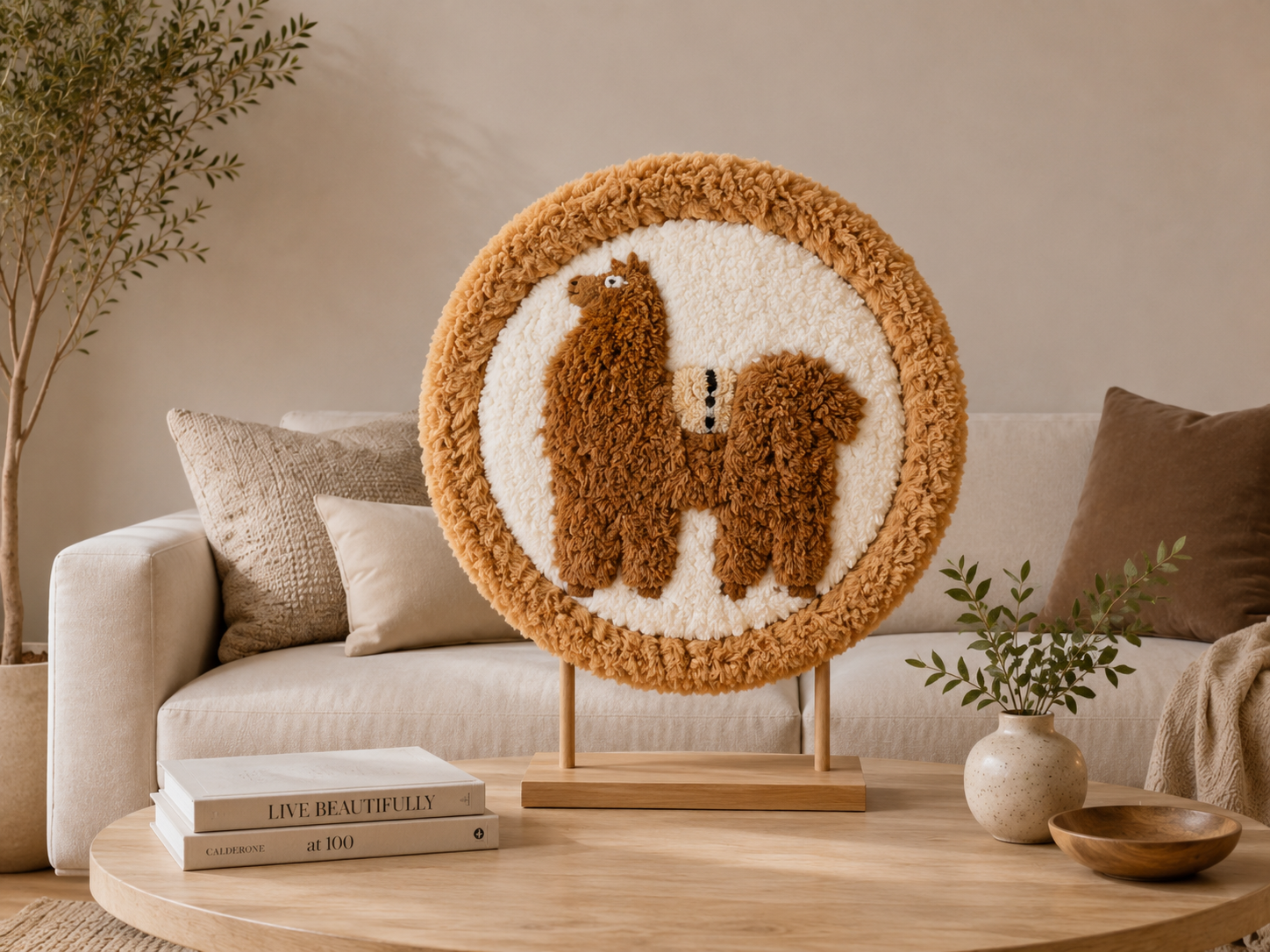 Alpaca Circle Fur Wall Decor – Andean Alpaca Edition - Style A4 - Copy