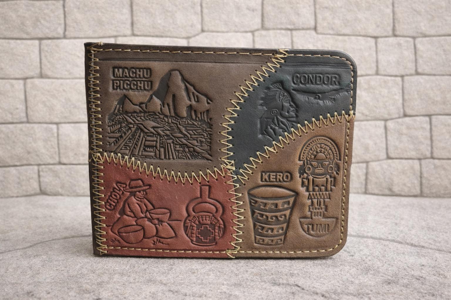 Mens Peruvian Leather Wallet - Cultural Heritage Edition