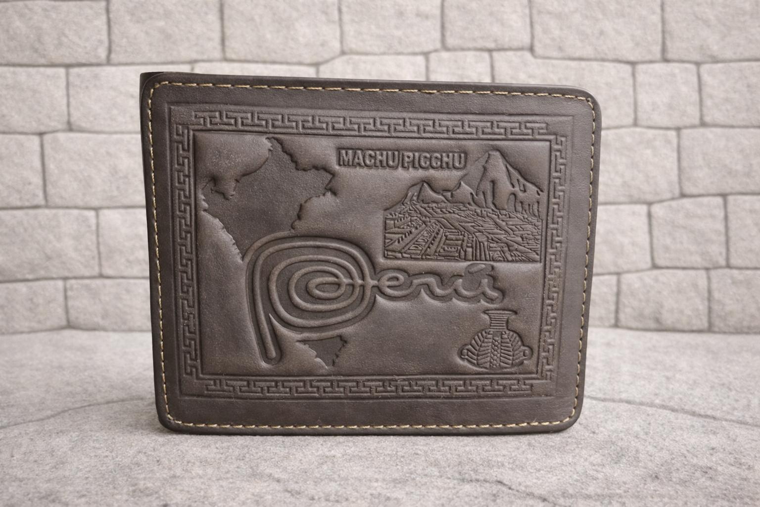 Mens Peruvian Leather Wallet - Cultural Heritage Edition