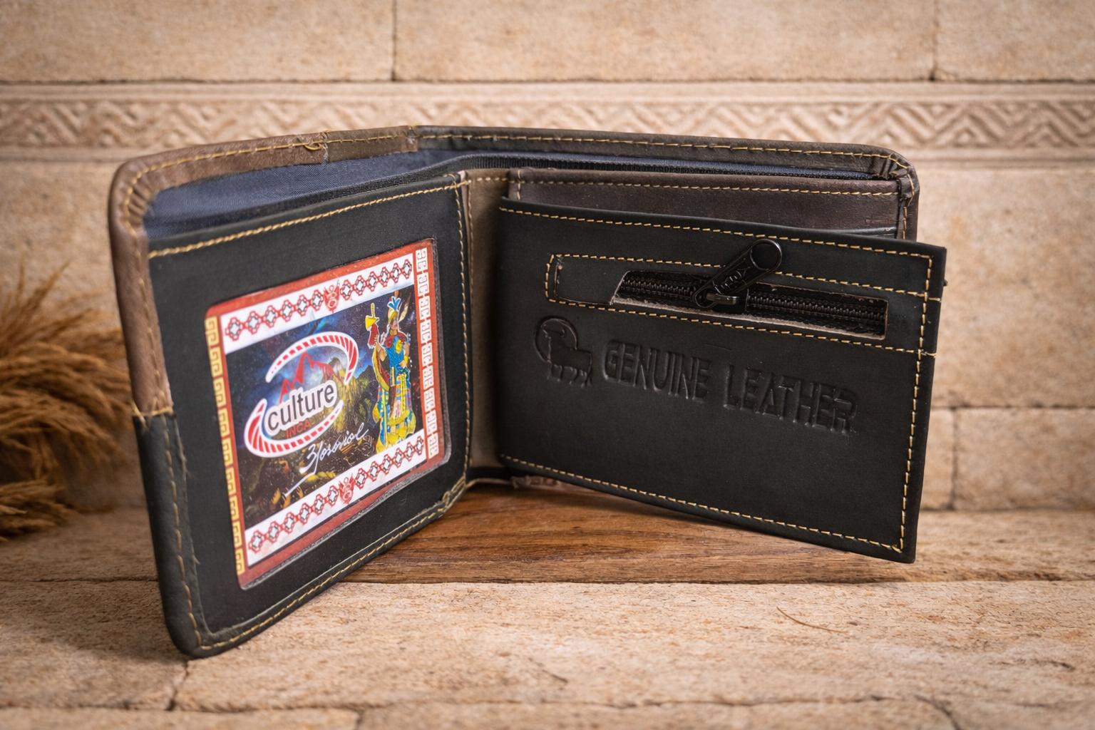 Mens Peruvian Leather Wallet - Andean Design