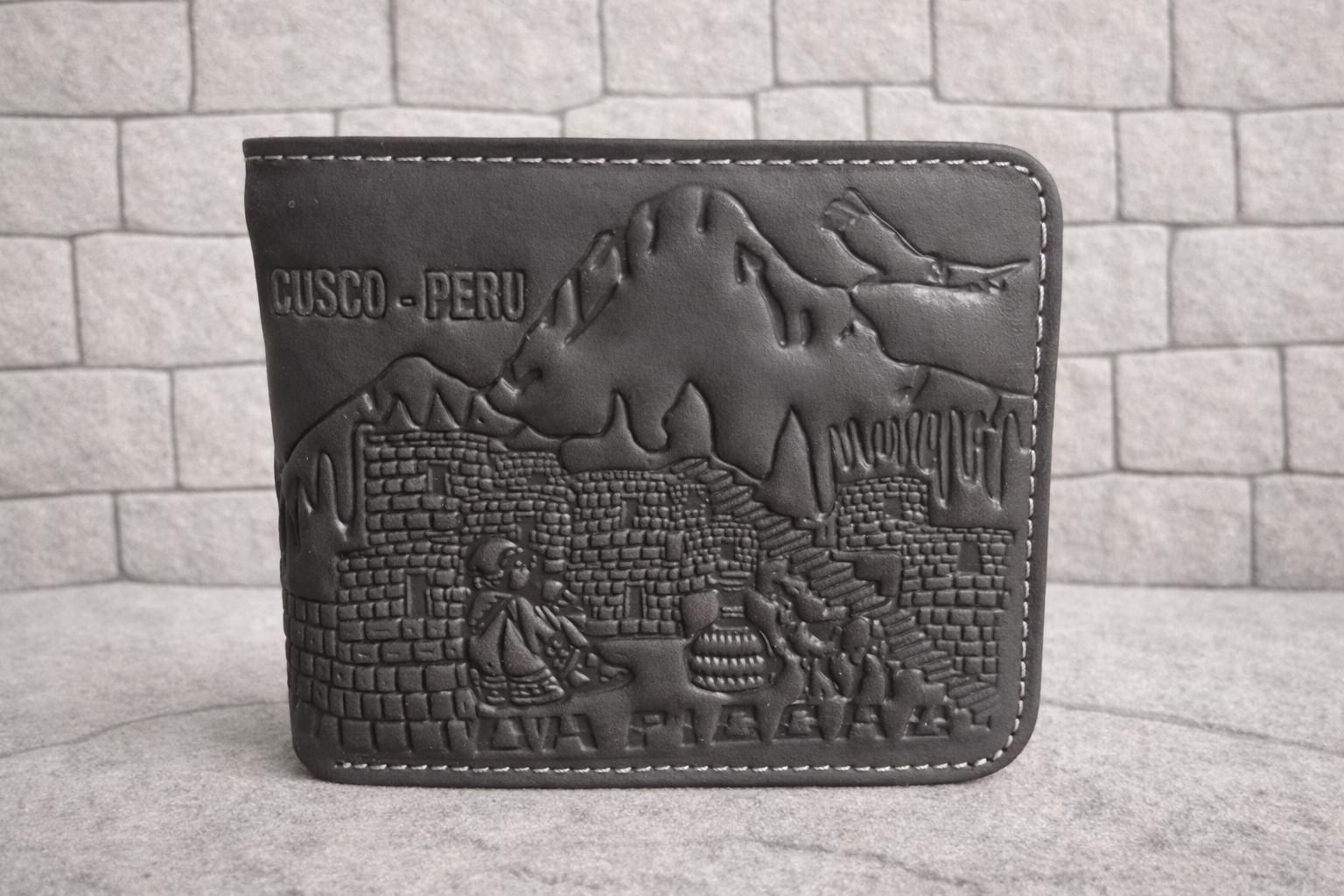 Mens Peruvian Leather Wallet - Cusco Heritage Design