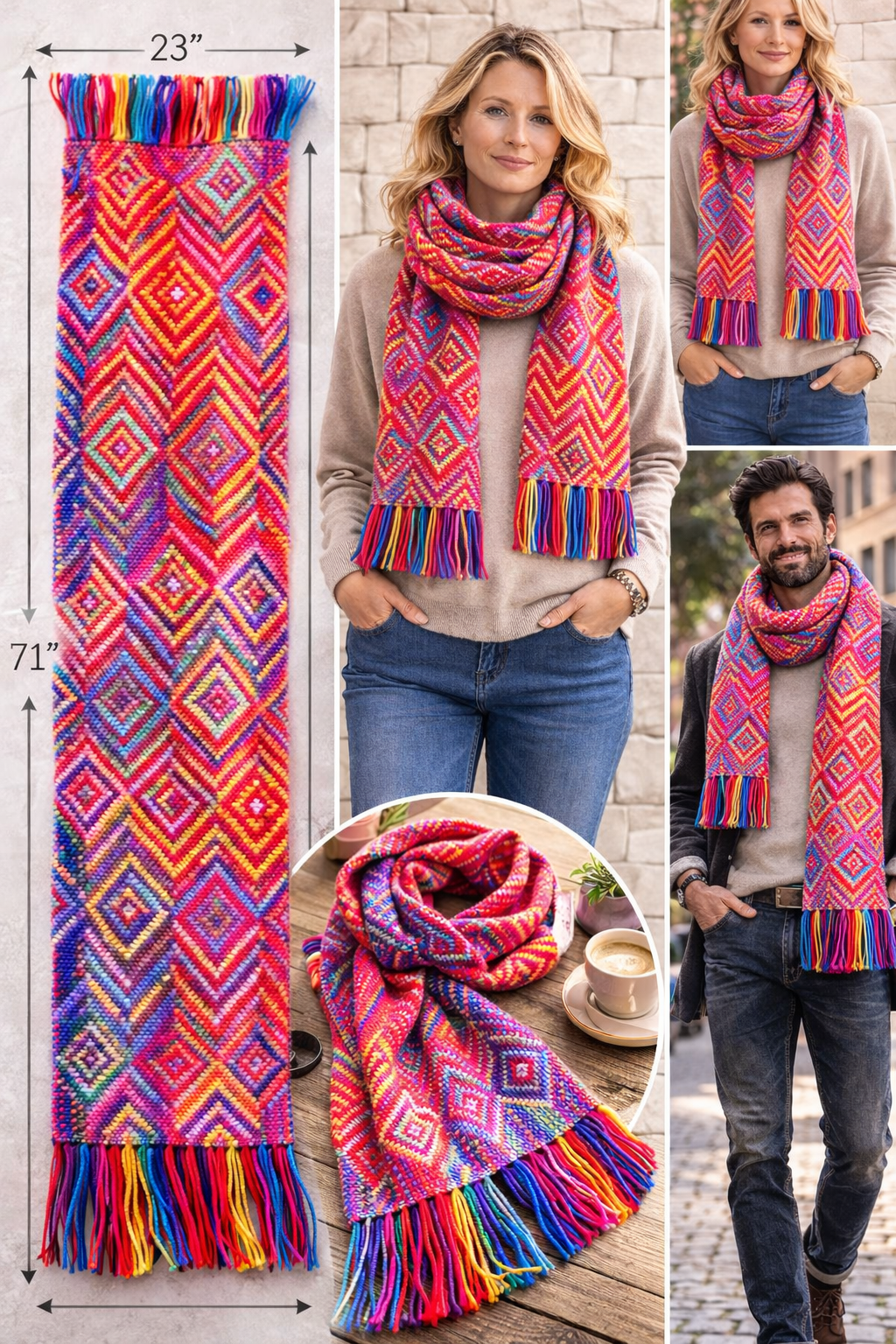 Handmade Peruvian Alpaca Scarf – Vibrant Andes Edition