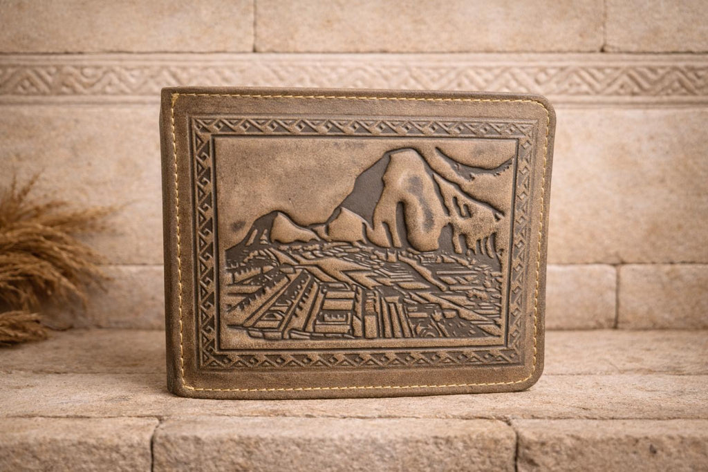 Mens Peruvian Leather Wallet - Inca Warrior